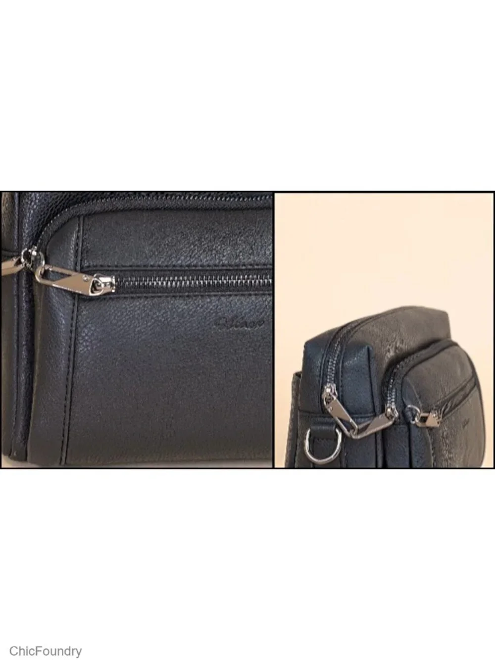 Anti-Theft Crossbody Bag with Faux Leather and Multiple Pockets